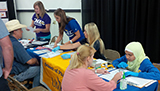 Health Care students talk to guests at the Missouri State Fair.